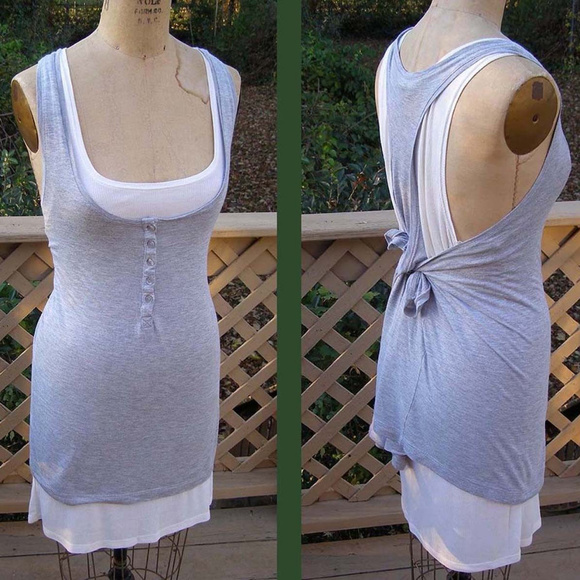 H&M Lagenlook draped Double Layer Tank dress sz L - Picture 4 of 13